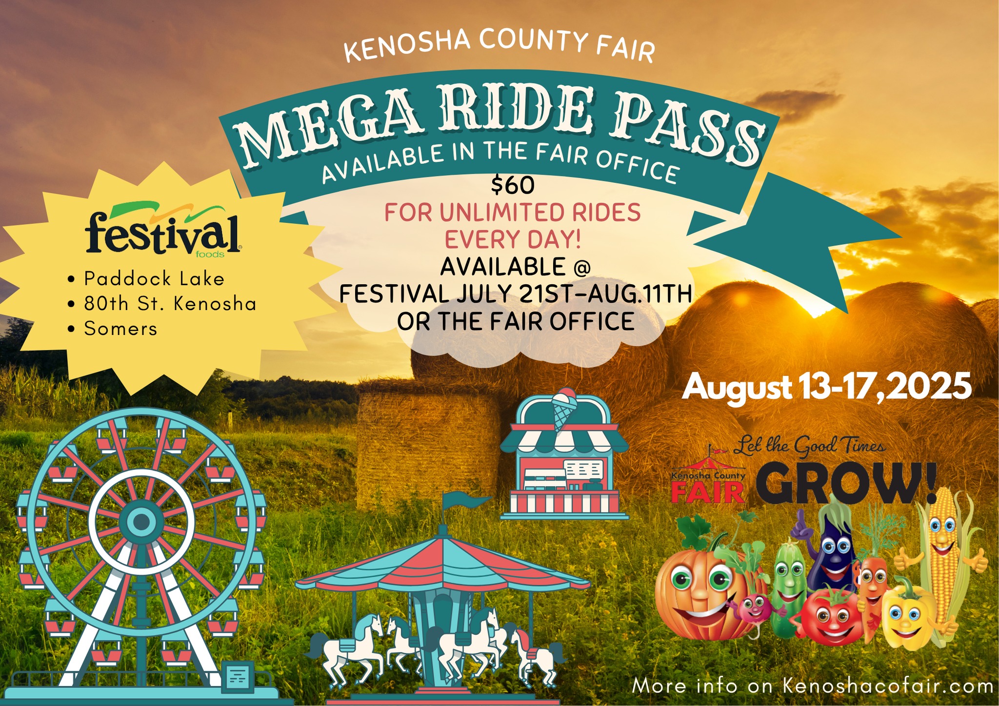 🎢🎡MEGA RIDE PASSES ARE BACK for the... - Kenosha County Fair | Facebook