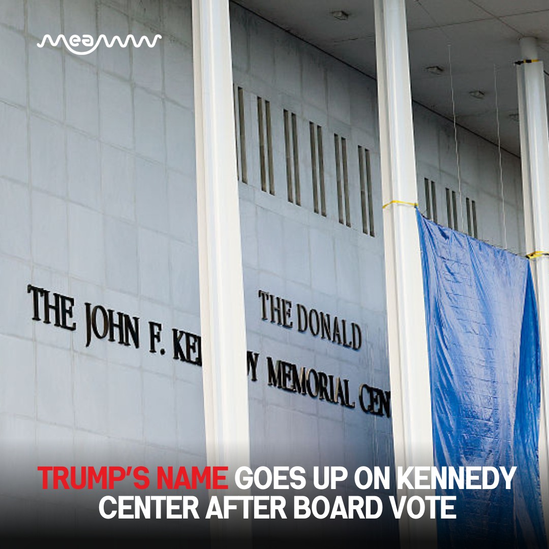 MEAWW - Workers were seen installing large lettering bearing President ...