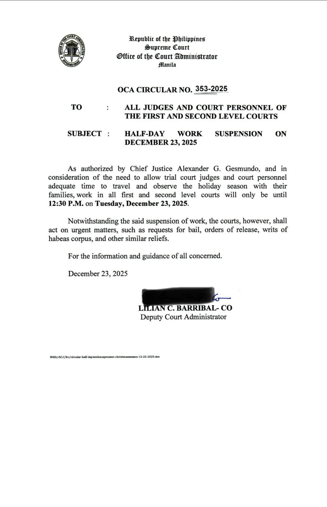 RTC - 📣 PUBLIC ADVISORY 📣 Please be informed that all First and Second ...