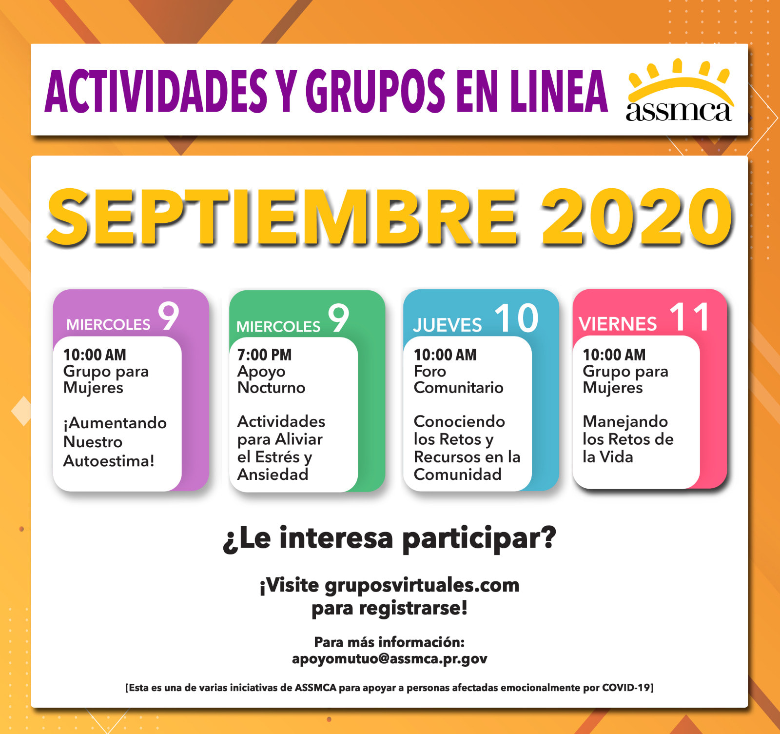 Assmca Online - ¡Aquí les presentamos los próximos grupos... | Facebook