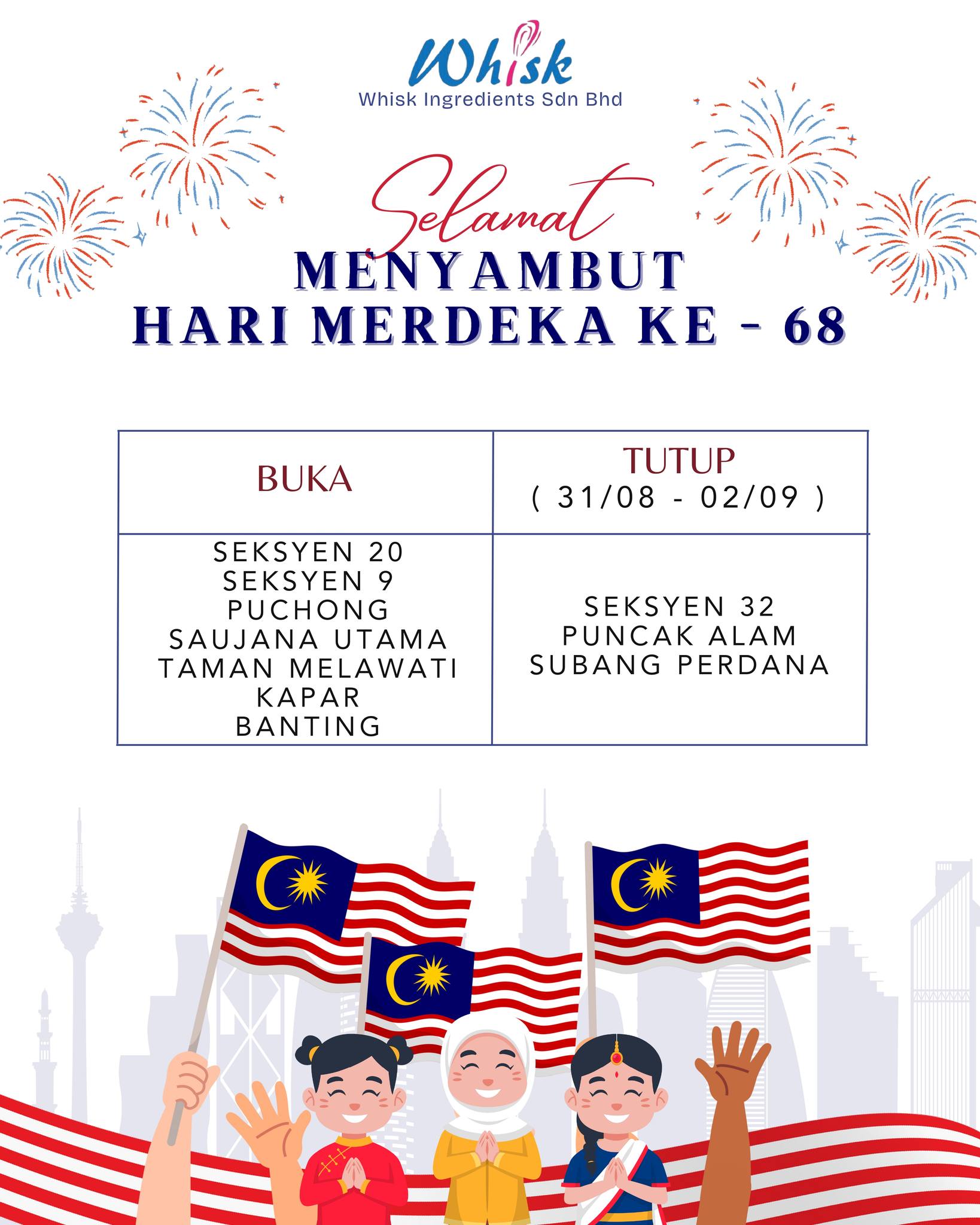 Whisk - 𝐍𝐎𝐓𝐈𝐒 𝐒𝐄𝐌𝐏𝐄𝐍𝐀 𝐇𝐀𝐑𝐈 𝐌𝐄𝐑𝐃𝐄𝐊𝐀 Sempena Hari Merdeka yang ke-38 ...