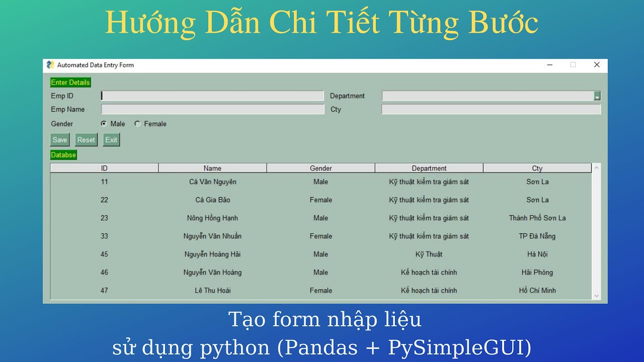 Làm Thế Nào Tạo Form Nhập Liệu Bằng... - Python Lập Trình