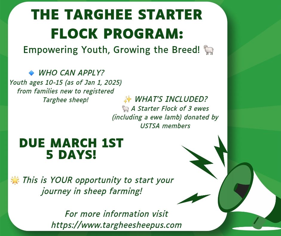 US - Make sure to get you Starter Flock Applications turned in by March ...