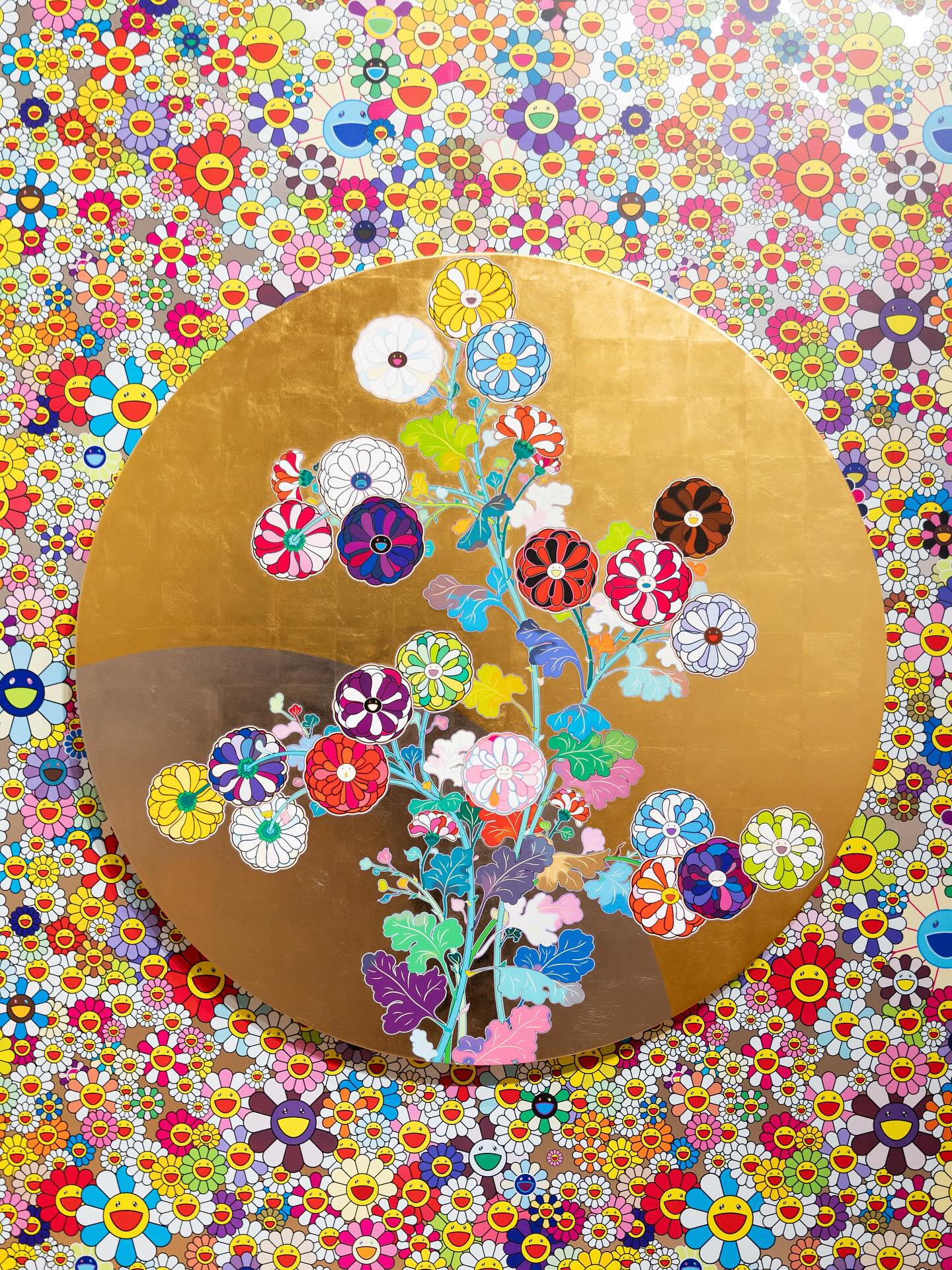 Murakami, known for his smiling rainbow-colored flower icon