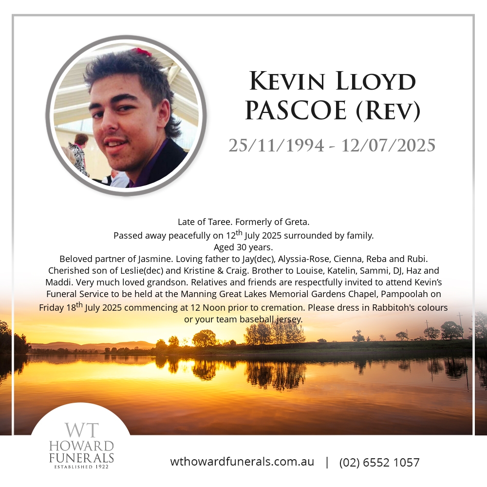Kevin's Funeral Service will be... - WT Howard Funerals | Facebook
