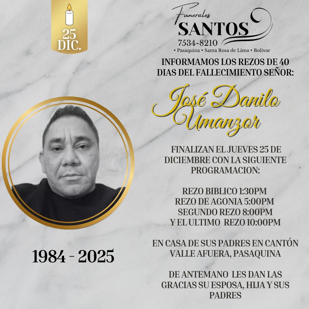 Funerales - Informamos la finalización de los rezos de 40 días por el ...