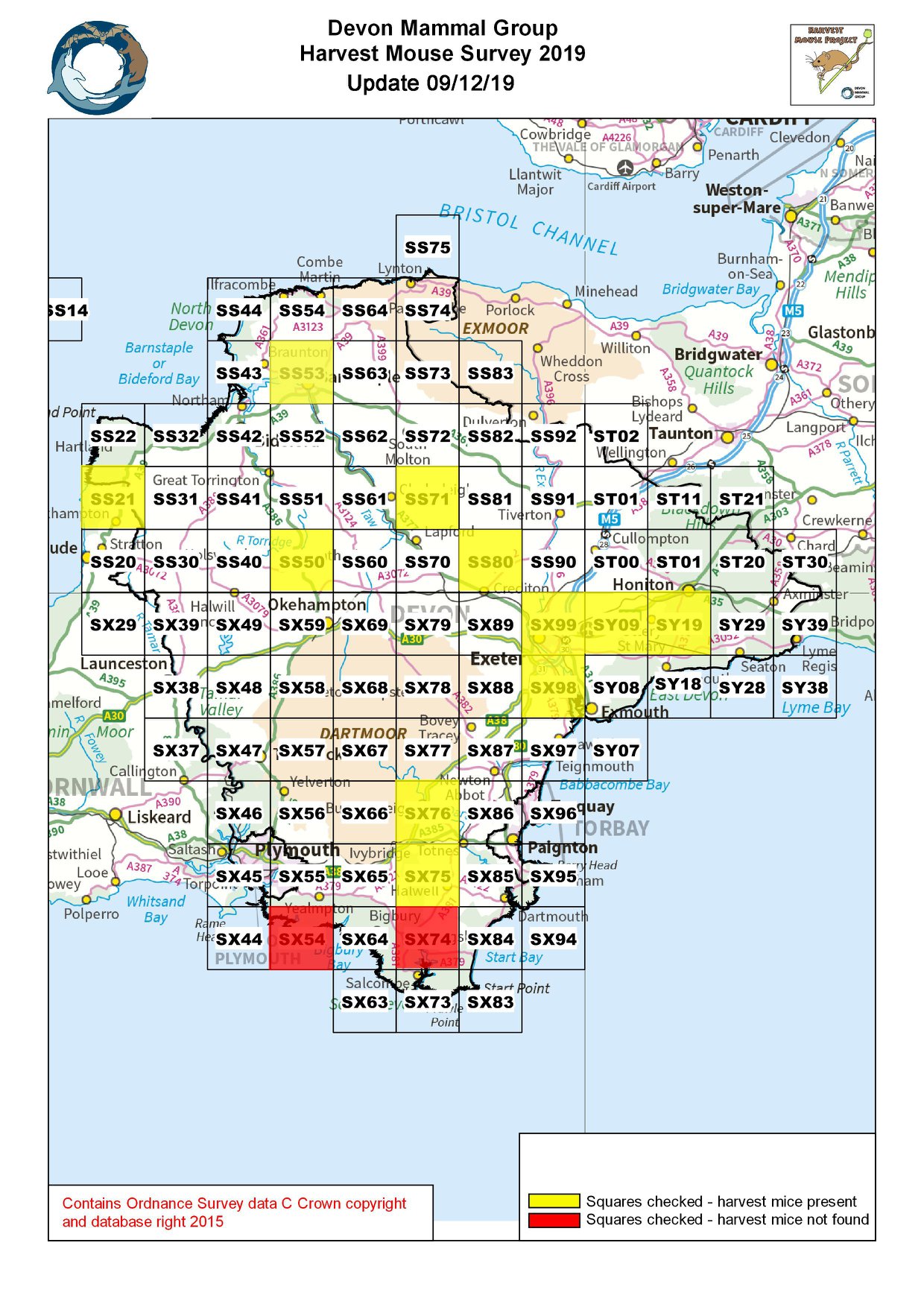 The updated map with the... - Devon Harvest Mouse project | Facebook