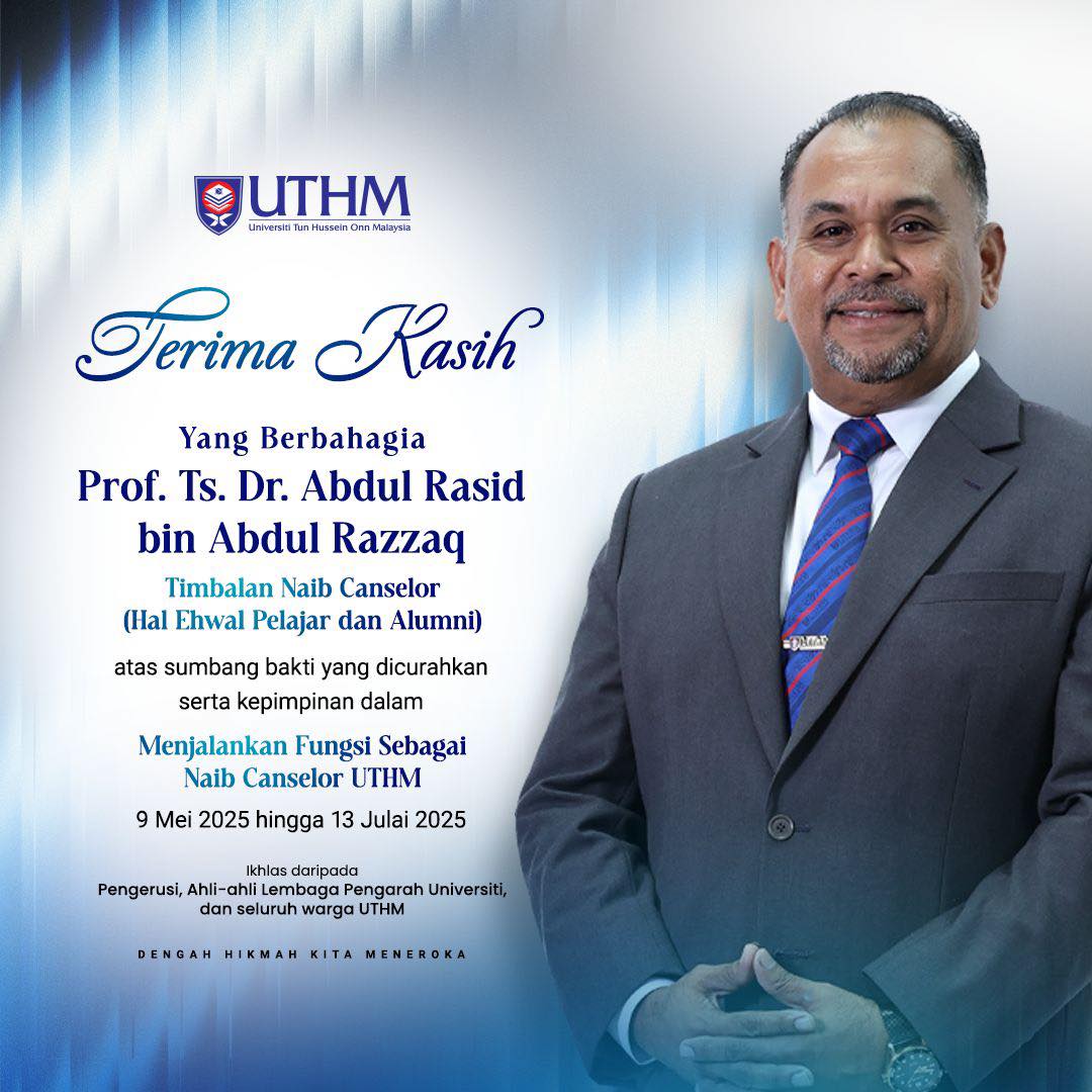 Universiti - UCAPAN PENGHARGAAN KEPADA YBHG. PROF. Ts. Dr. ABDUL RASID ...