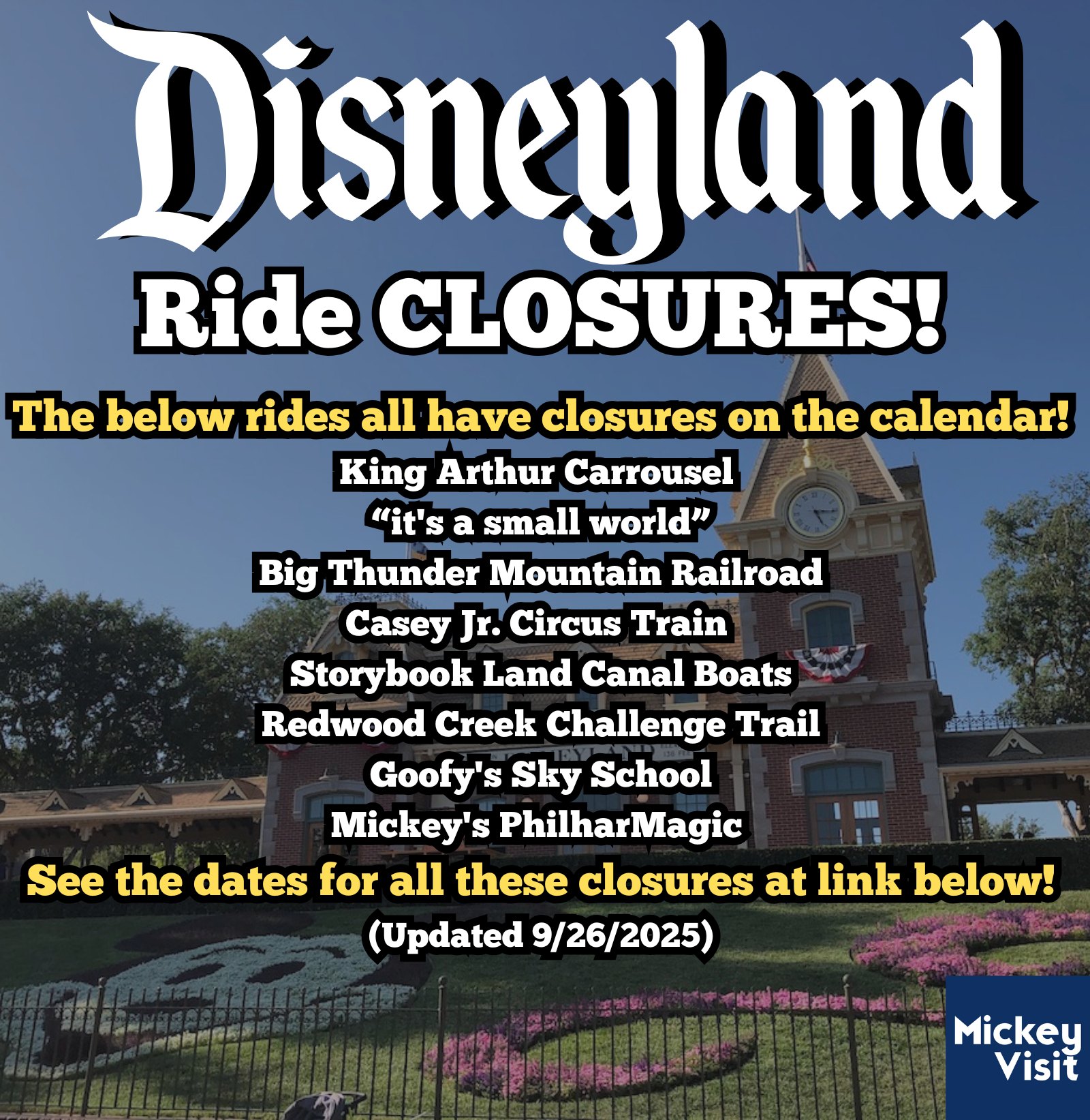 Mickey - Disneyland Refurbishments 2025 – What is Closed at Disneyland ...