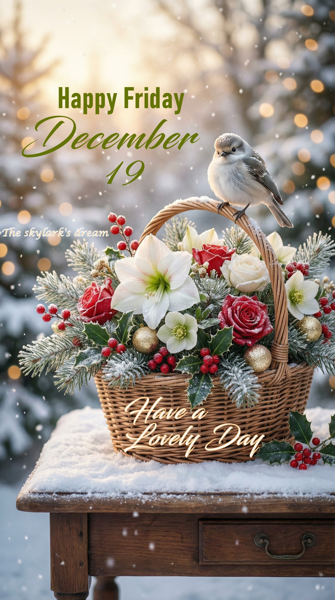 Good Morning Happy friday December... - The skylark's dream | Facebook