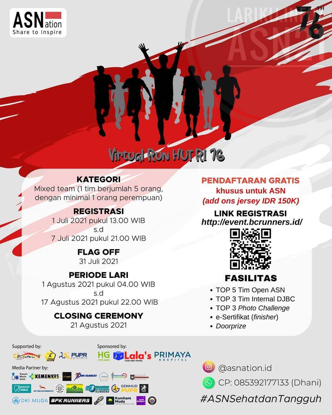 LariKu.info - 🔽 👮 ASN Virtual Run HUT RI 76 ⏰ 01-17... | Facebook