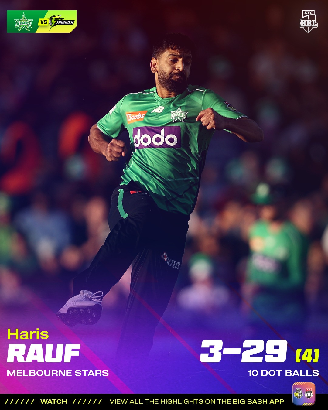 BBL - 🇵🇰 Haris Rauf picked up three important wickets to... | Facebook