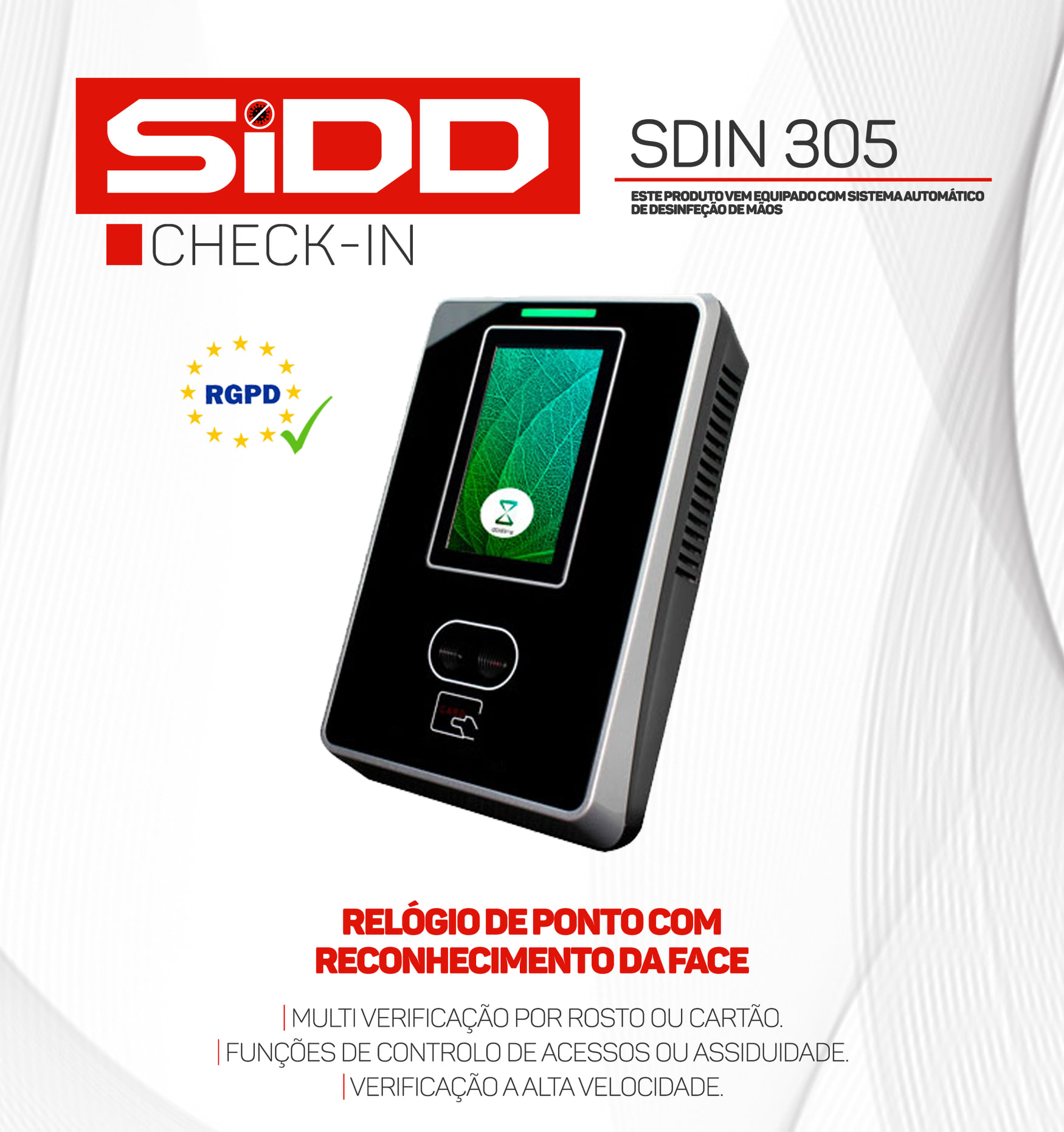 SIDD - SDIN 305 Relógio de ponto com reconhecimento da...