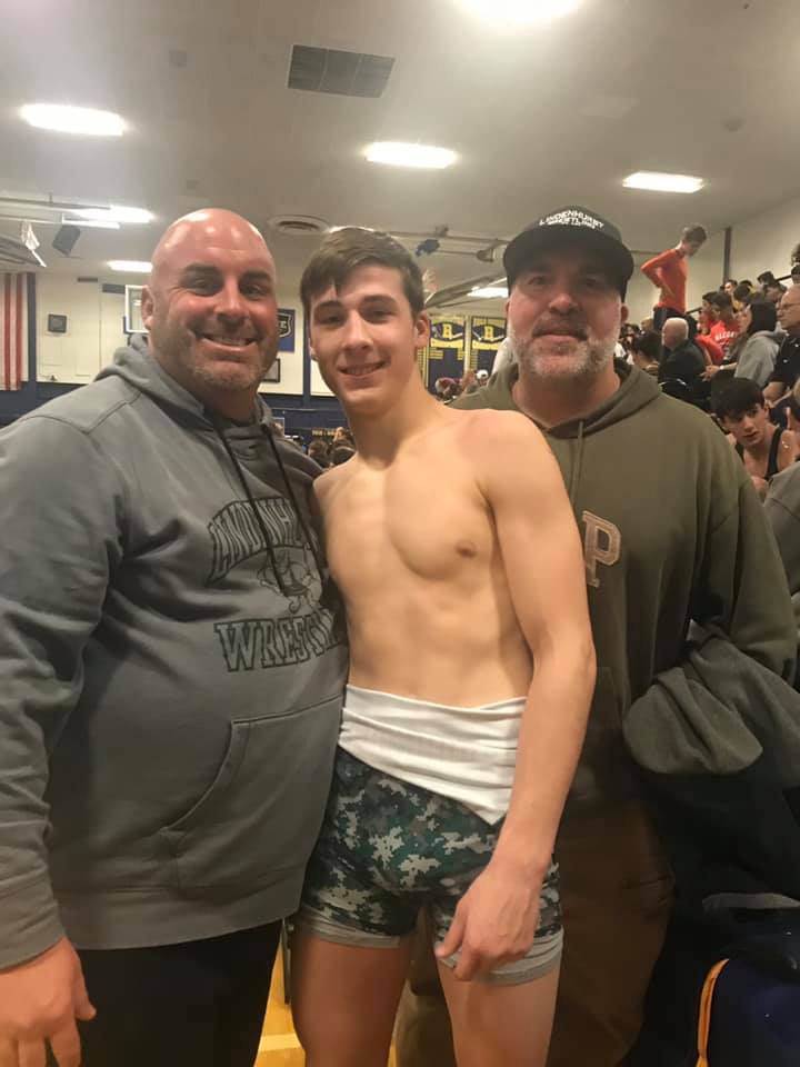 Lindenhurst Wrestling - Ryan Meisner with Coach Mark Frole and Coach ...