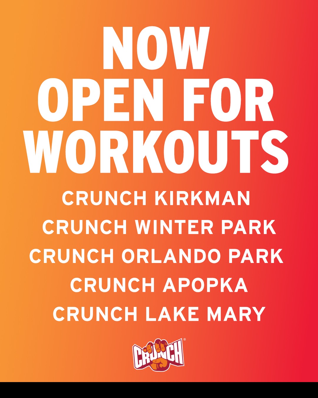 Crunch - Big news—five new Crunch locations are now open! 🎉 Apopka ...