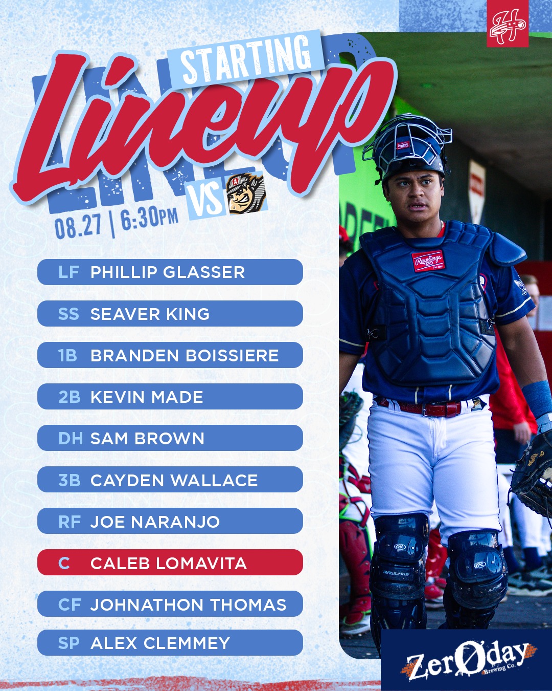 Our starting lineup for game 1️⃣ of 6️⃣ against the Altoona