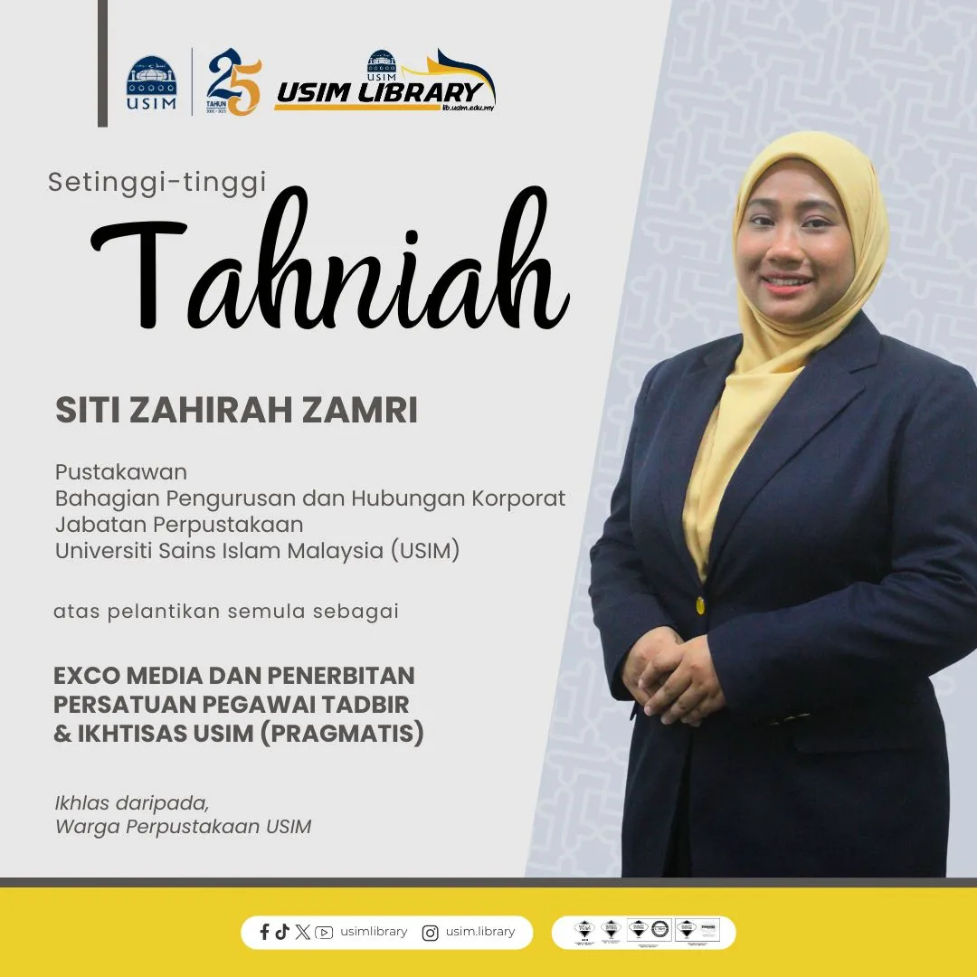 USIM Library - UCAPAN TAHNIAH Tahniah diucapkan kepada...