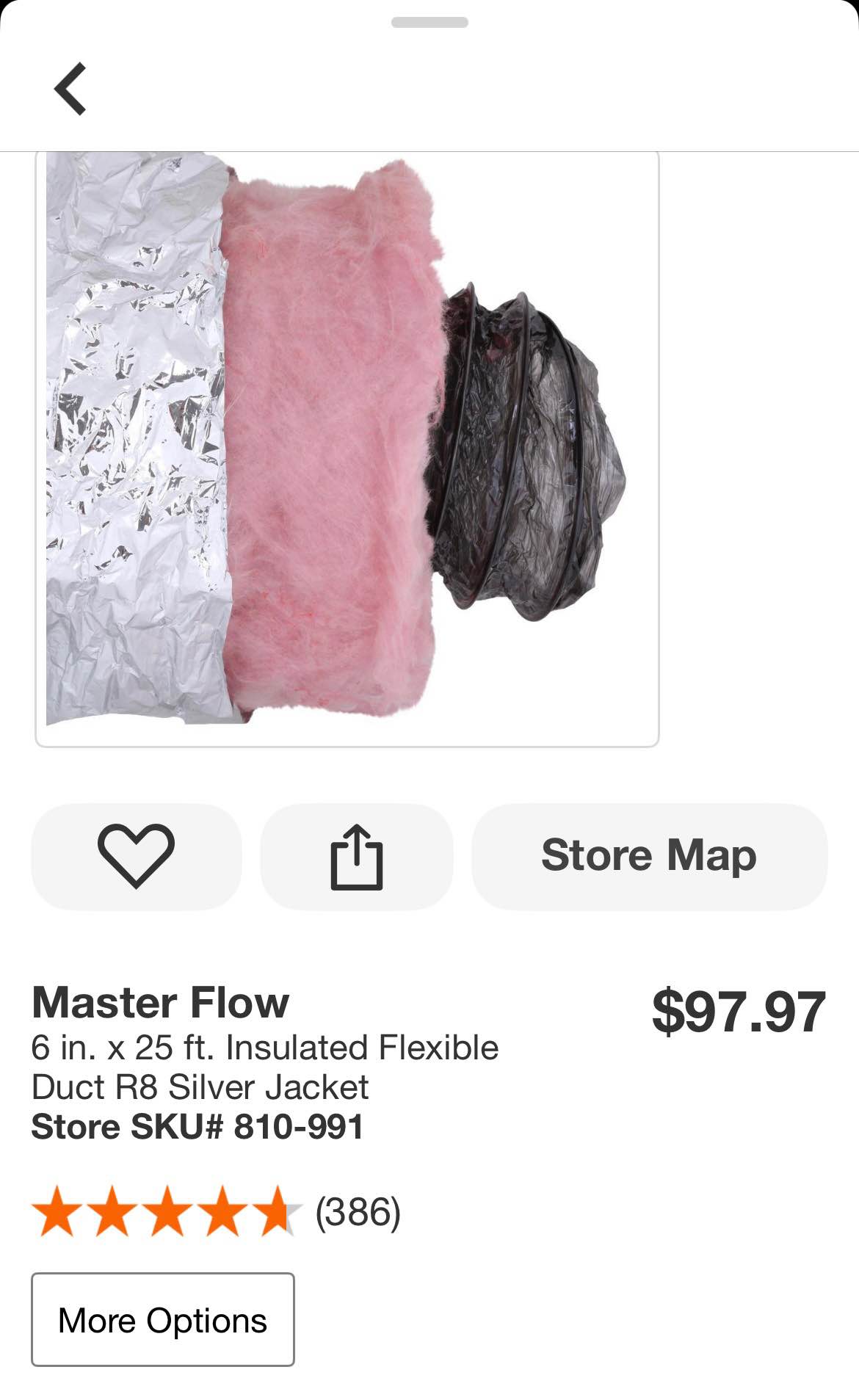 Master Flow 6 in. x 25 ft. Insulated Flexible Duct R8 Silver Jacket ...