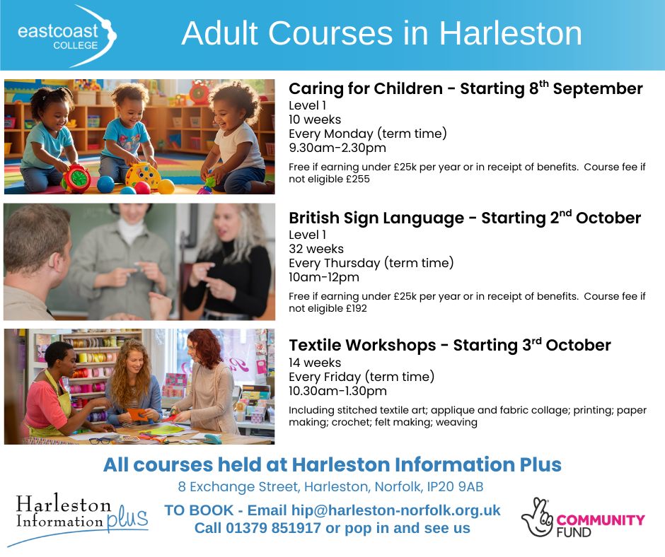 Harleston - Adult Courses in Harleston – Starting Soon! We’re excited ...