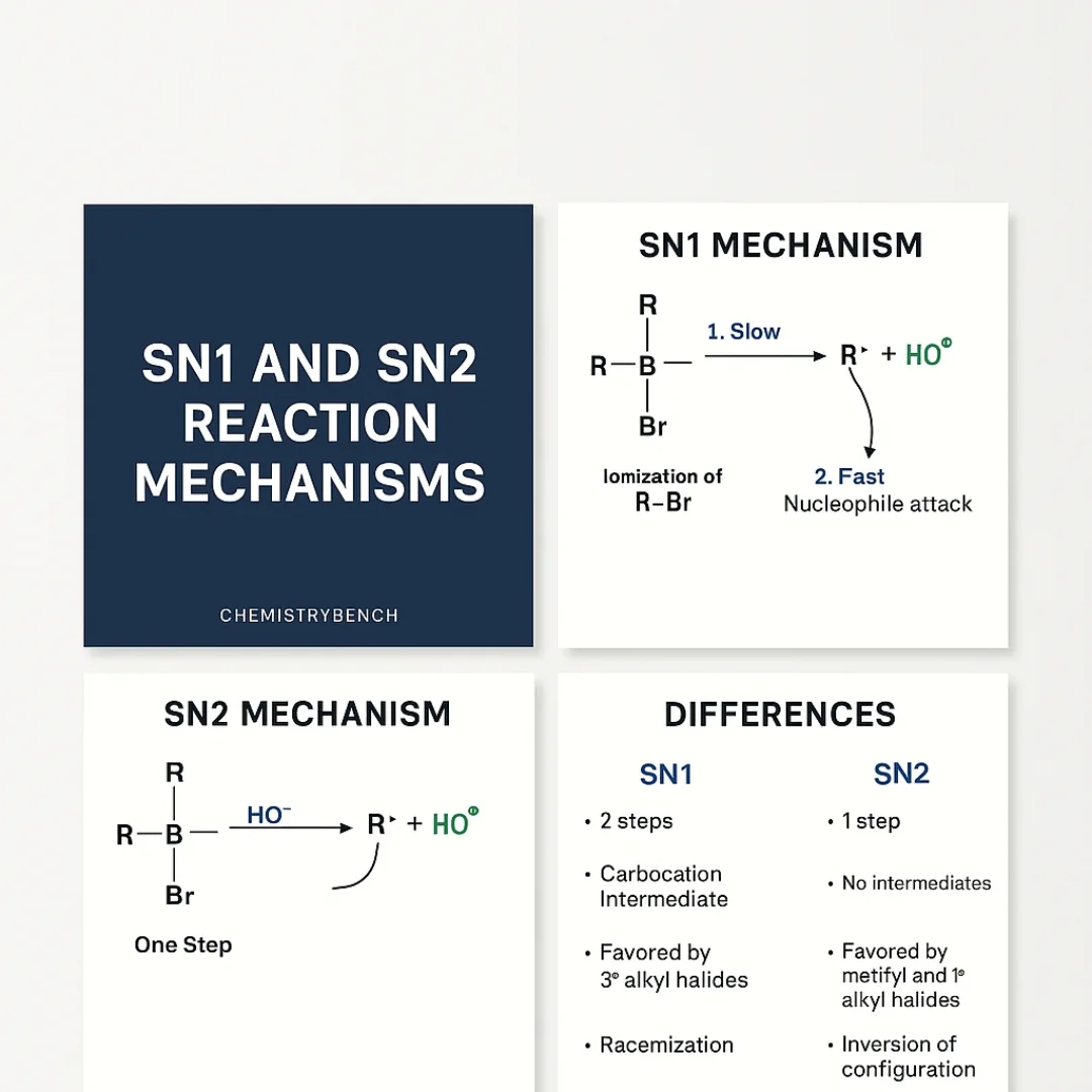 ChemistryBench - 🔹 SN1 vs SN2: Do you know the difference?... | Facebook
