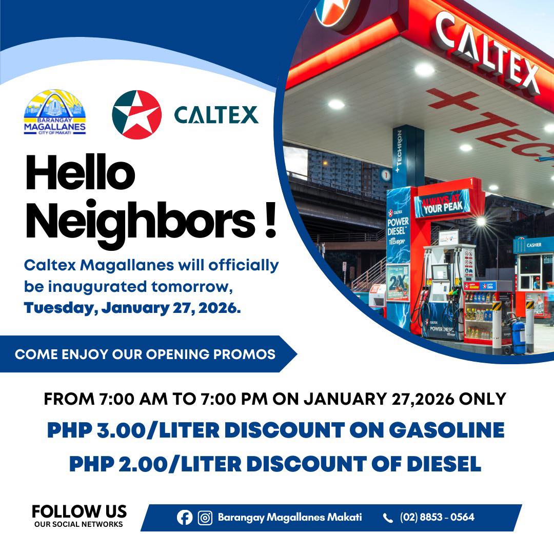 Barangay - Hello Neighbors! Caltex Magallanes will officially be ...