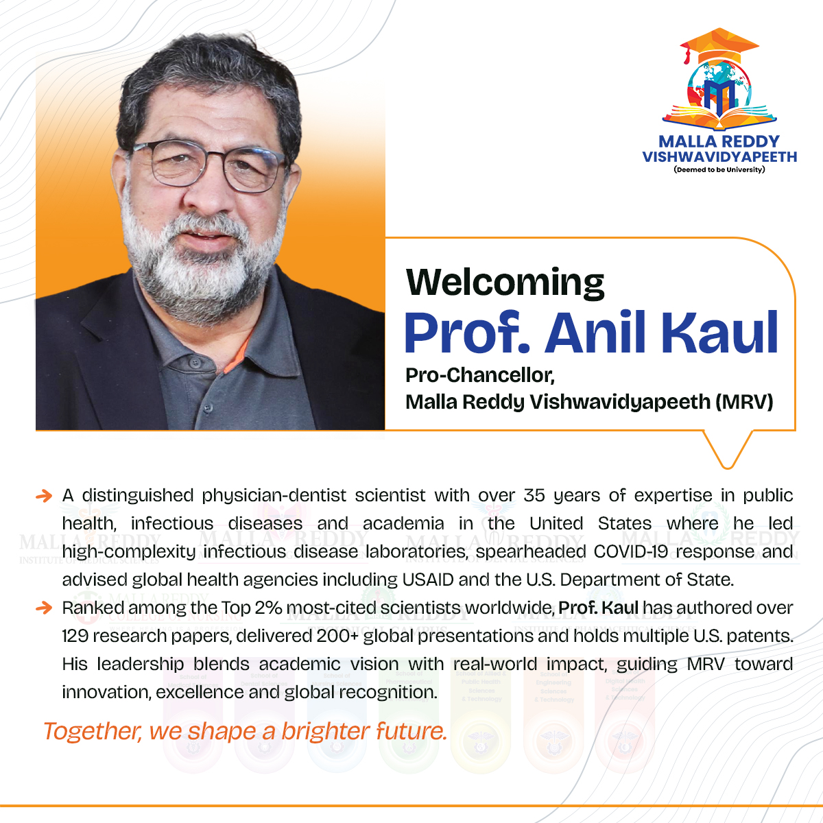 Malla - Welcoming Prof. Anil Kaul Pro-Chancellor, Malla Reddy ...