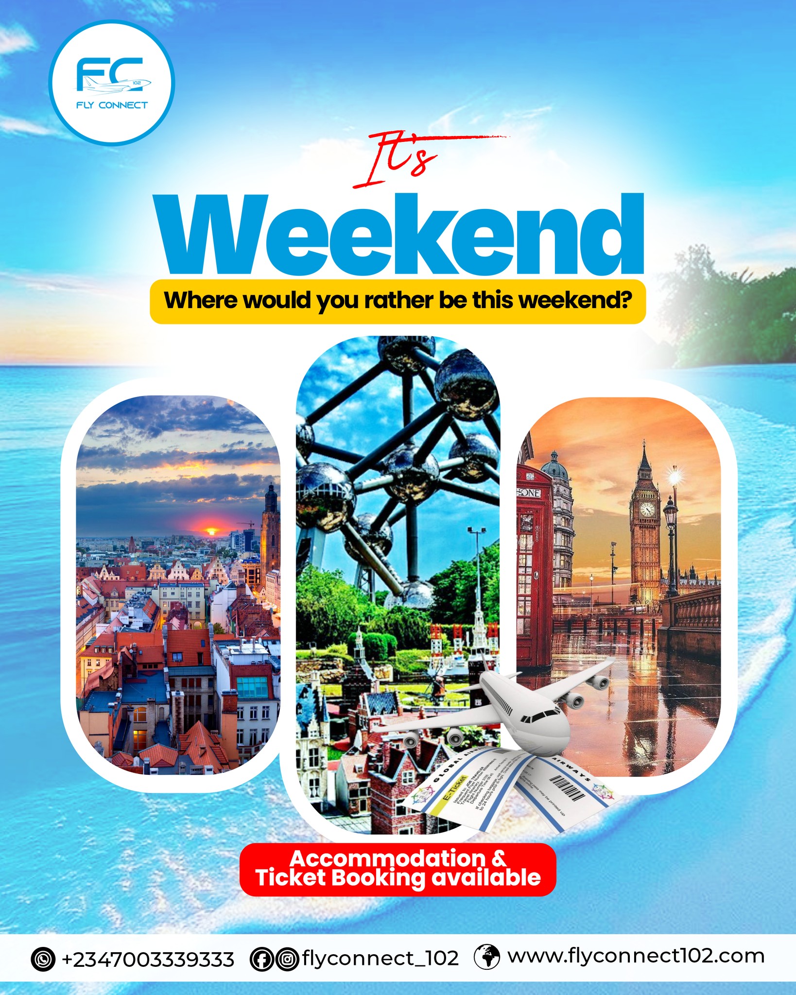 Fly Connect 102 - Happy Weekend!🎉🌟 Where would you rather... | Facebook