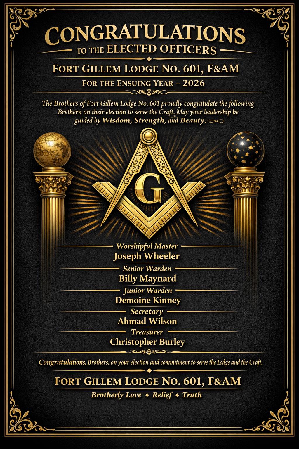 Congratulations to the Elected Officers... - Fort Gillem #601 | Facebook