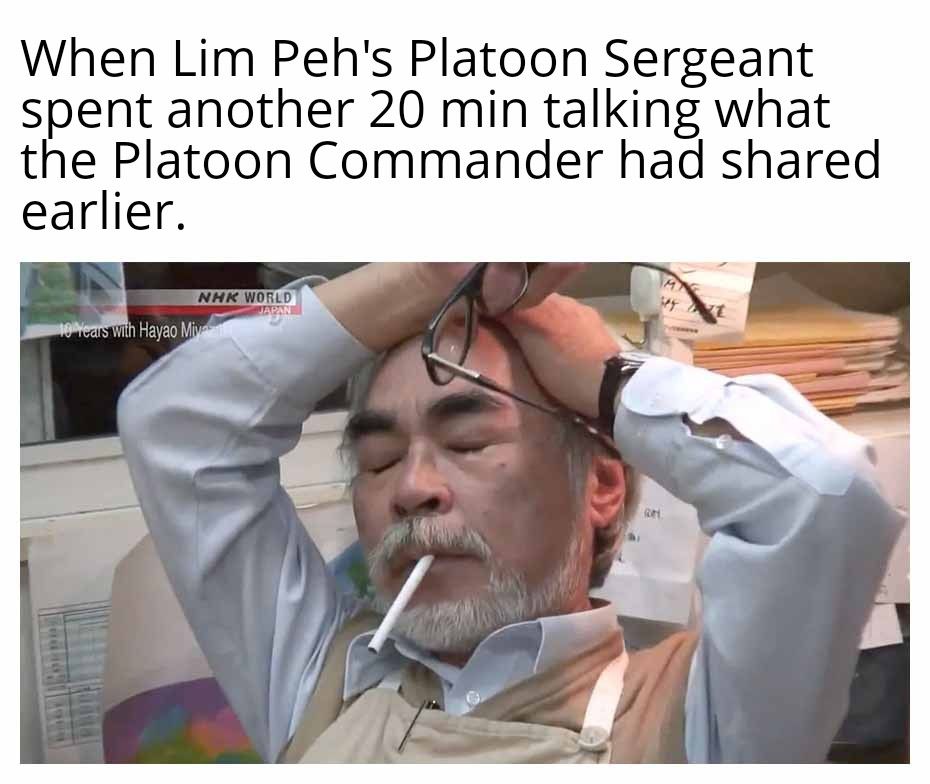 The Reservist - Hope Lim Peh's Section Commander dont repeat the same ...