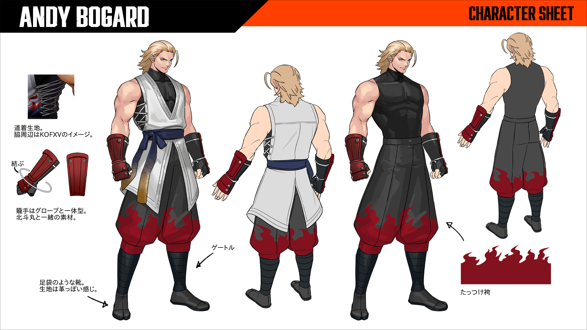 KOF WORLD - 🟠 “Andy Bogard” Design Materials Now... | Facebook