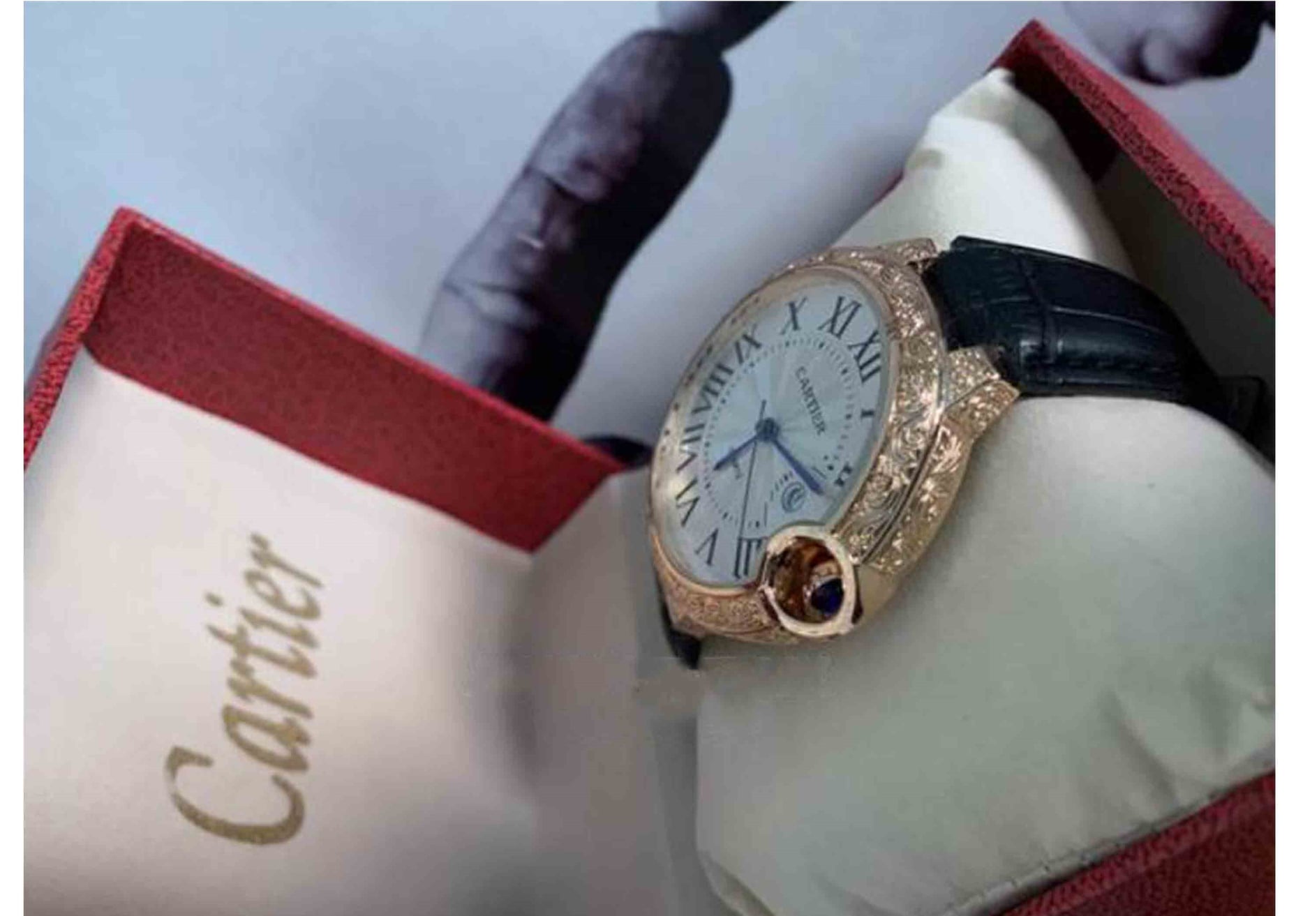 Trillionpips - Leather strapped Cartier wrist watch price: NGN 25,000 ...