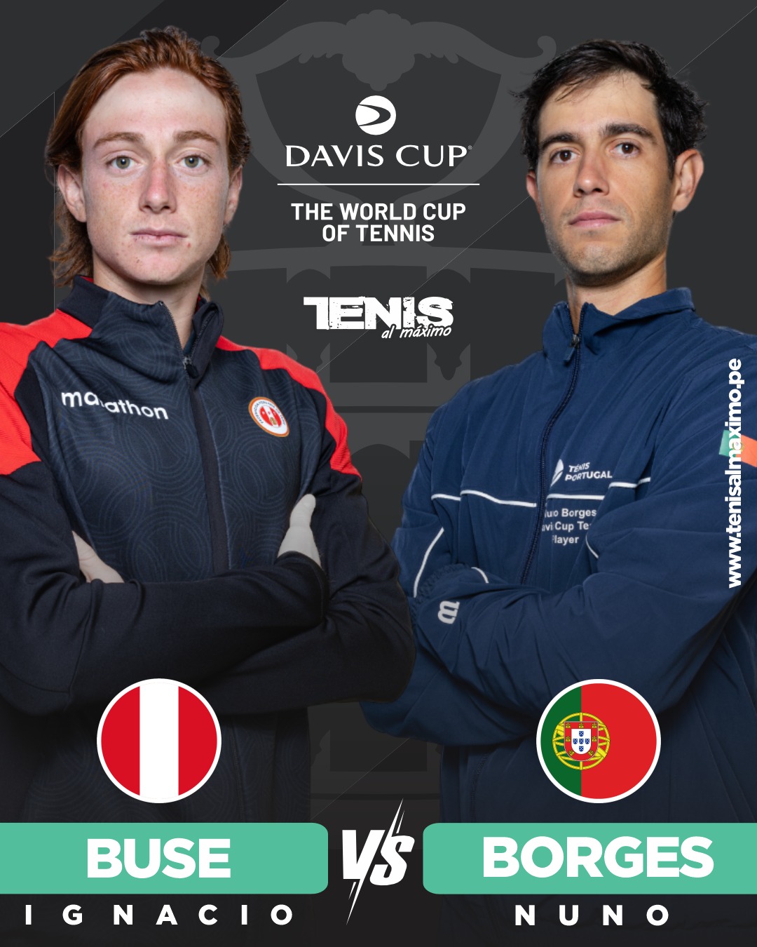 Tenis - 🏆🎾#CopaDavis 🇵🇪🆚🇵🇹 El peruano Ignacio Buse salta a la cancha ...