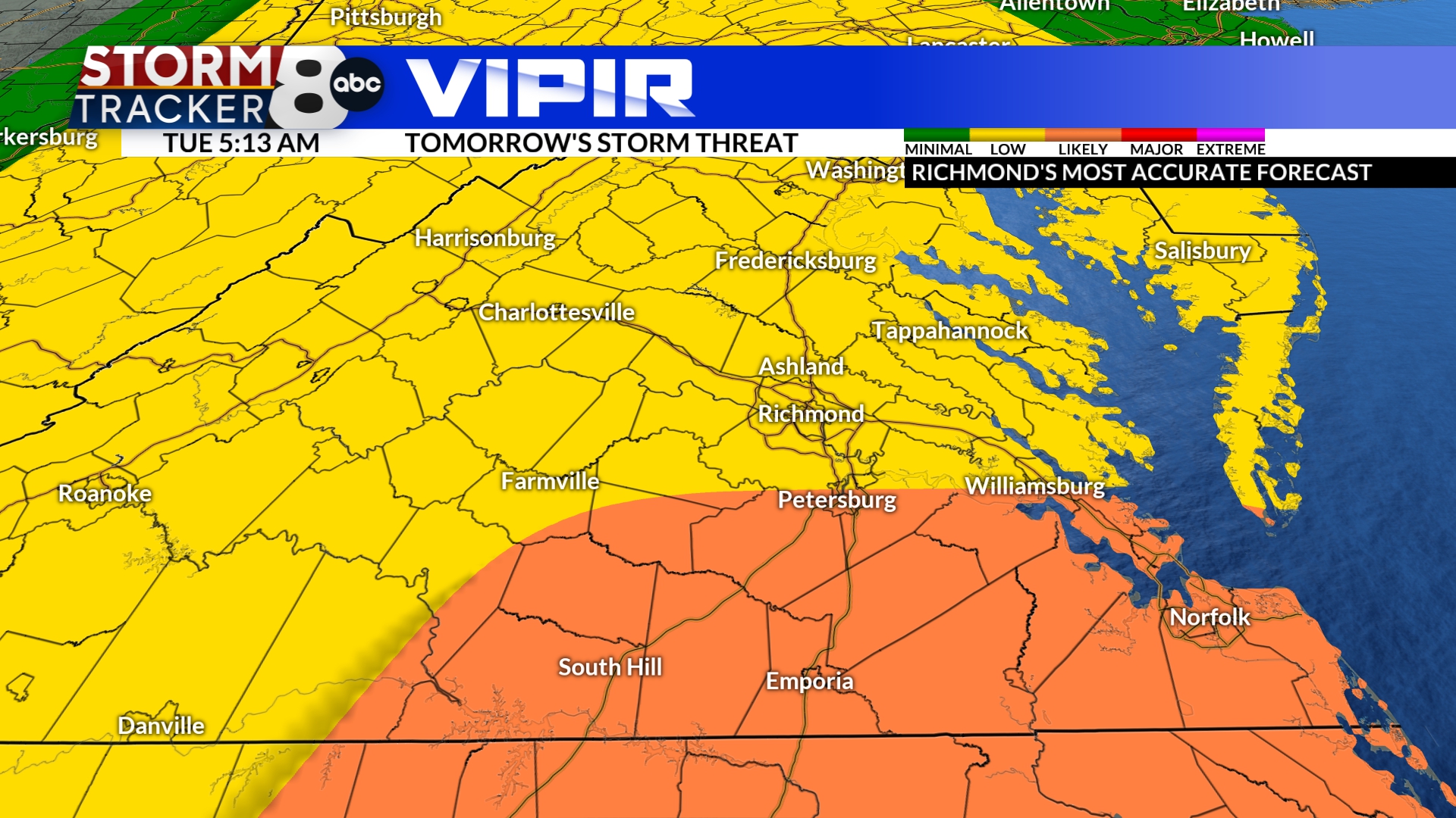 Matt DiNardo WRIC Meteorologist - VIPIR ALERT for Wednesday due to the ...
