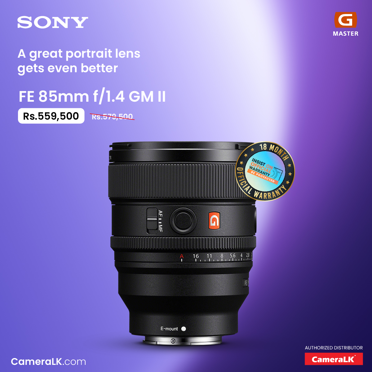CameraLK - Sony FE 85mm f/1.4 GM II Lens 📸😍 Shop Online : https://bit ...