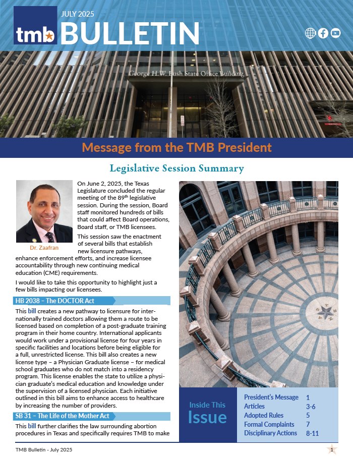 Texas Medical Board - The TMB has made it very easy for licensees to ...