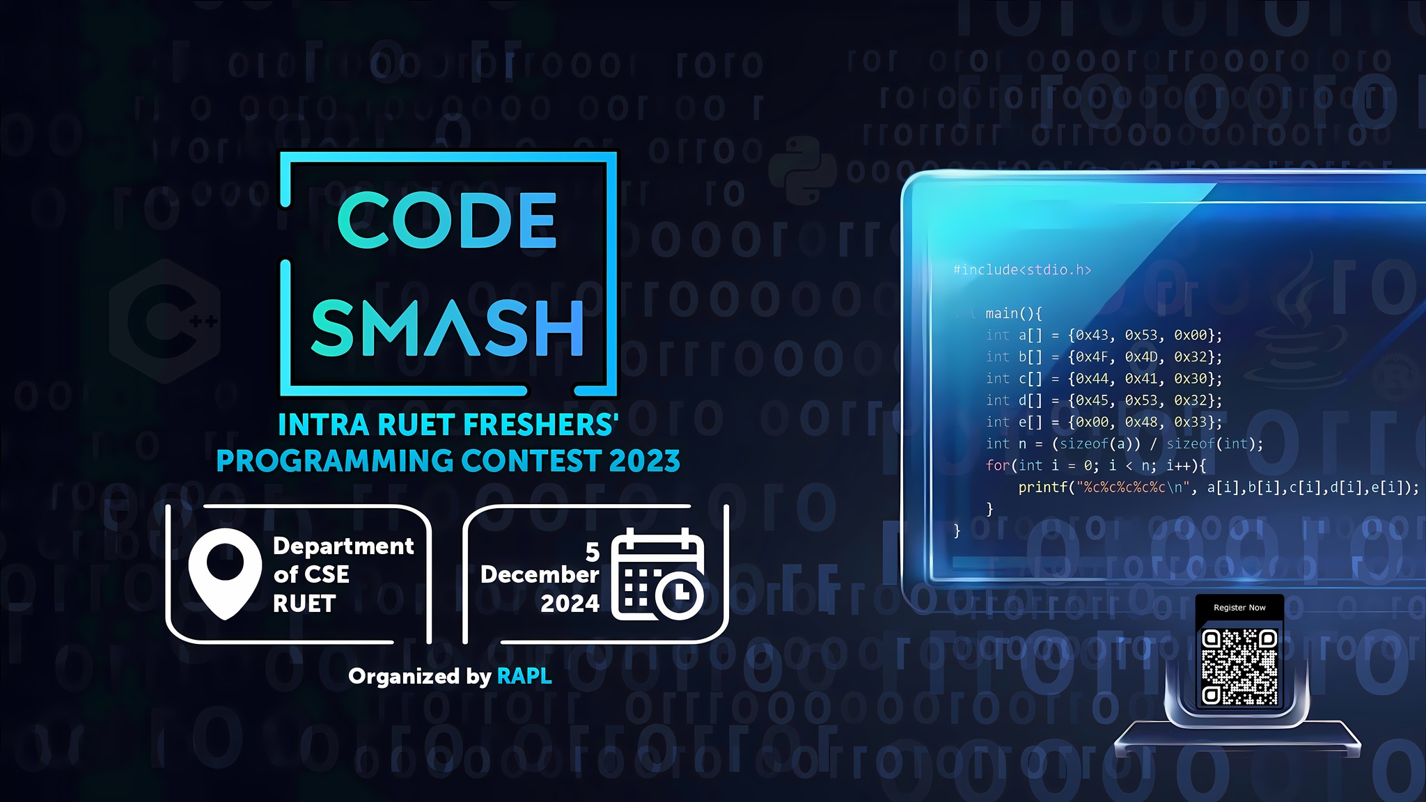 CodeSmash 2023 - Intra RUET Freshers' Programming Contest