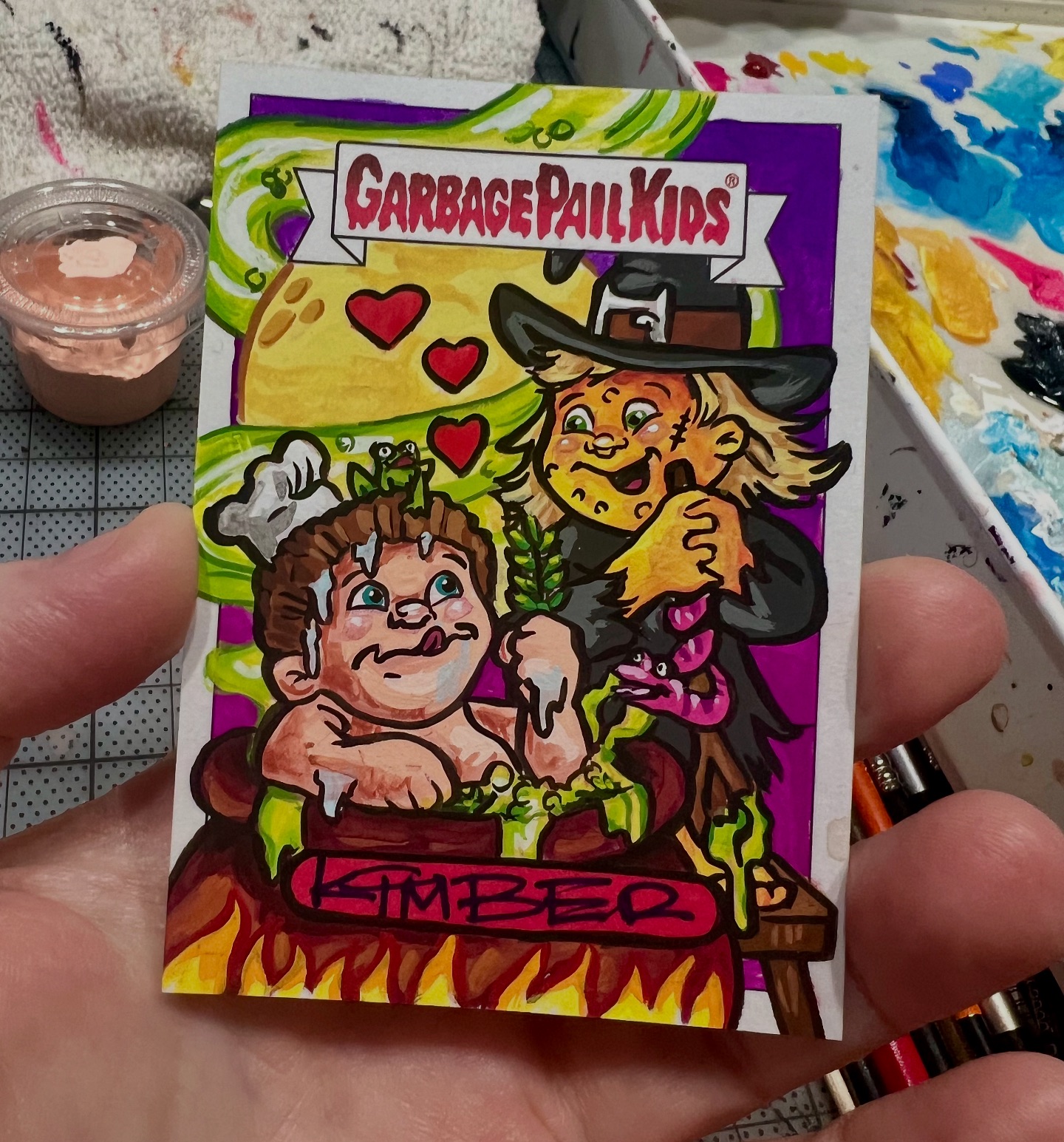 Here's a DEAD TED sketch card that I drew for the Garbage Pail