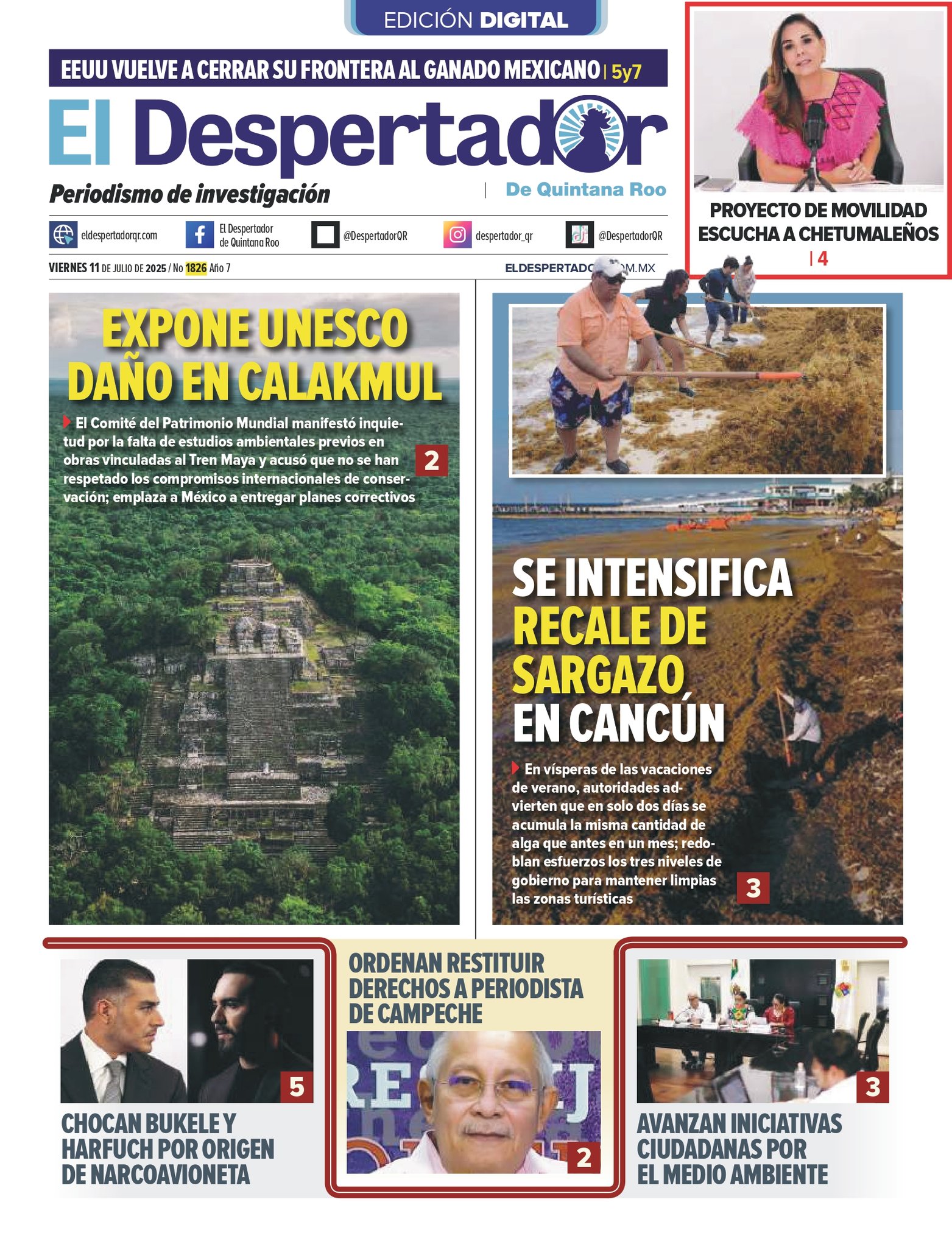 El - Hoy #EnlaPortada de El Despertador de Quintana Roo 📱🖥 👉 Lea el ...