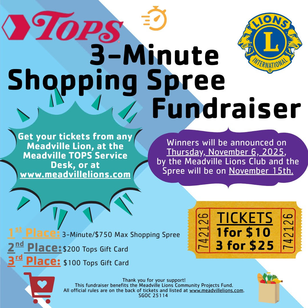 Meadville - 🎉🛒 Ready… Set… Shop! 🛒🎉 The Meadville Lions Club is teaming ...