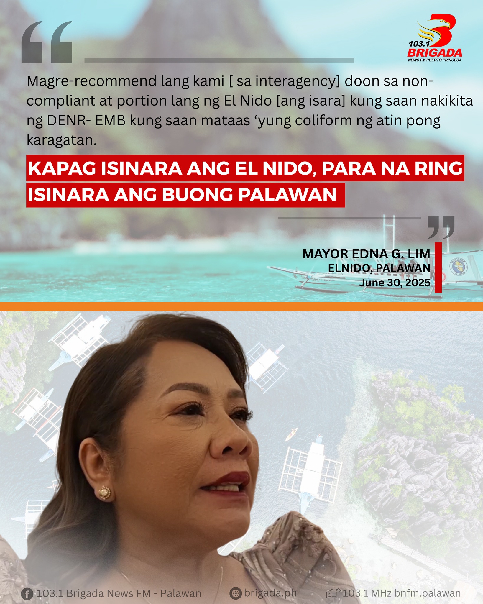103.1 - “KAPAG SINARA ANG EL NIDO, PARA NA RING ISINARA ANG BUONG ...
