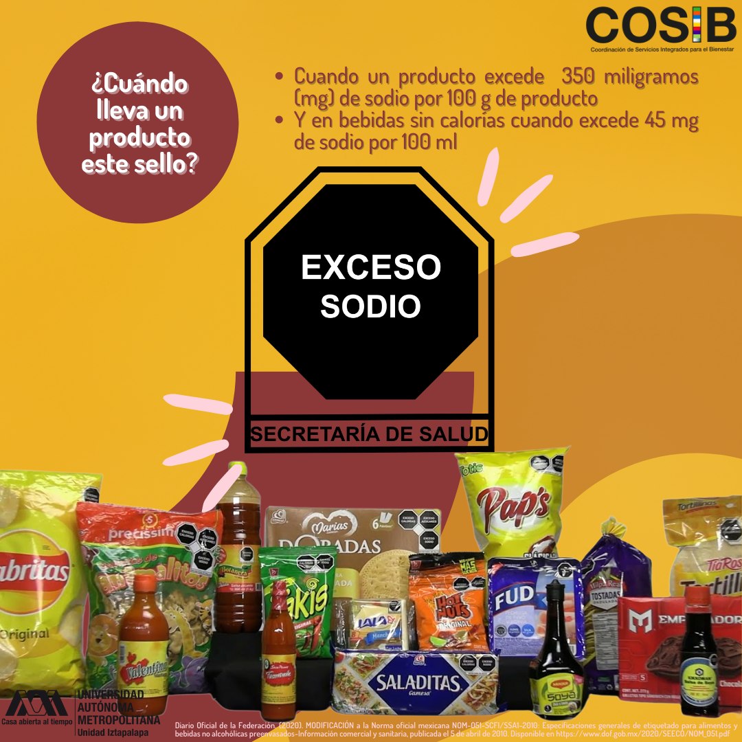 #SellosDeAdvertencia ⚠🧐 #ExcesoDeSodio 🍟🥤🧂 El exceso en el consumo de ...