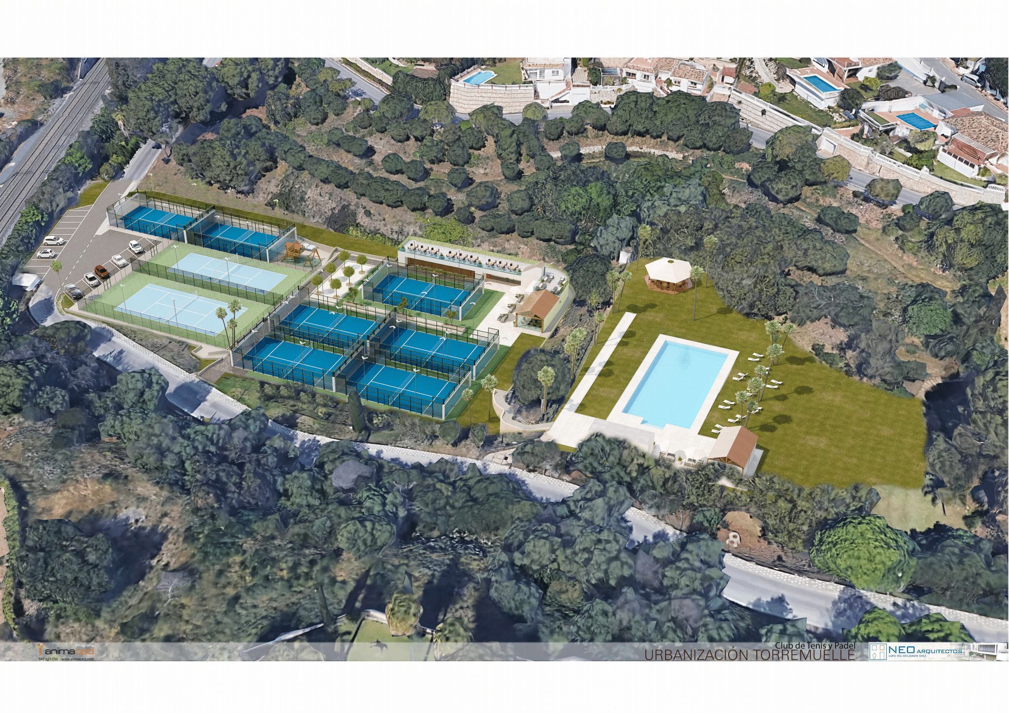 An aerial view of what the... - Torremuelle Racket Center