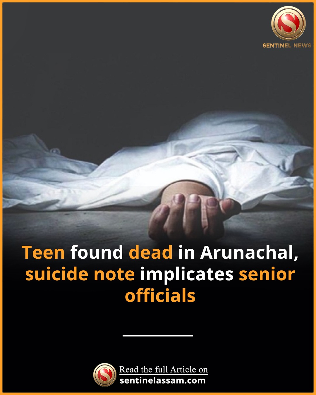The Sentinel - A 19-year-old man, identified as Gomchu Yekar, was found ...