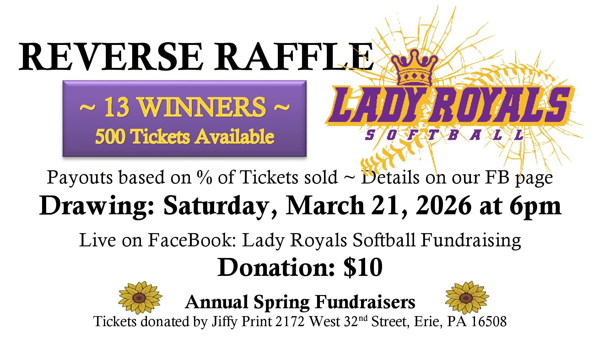 Reverse Raffle Ticket Sale
