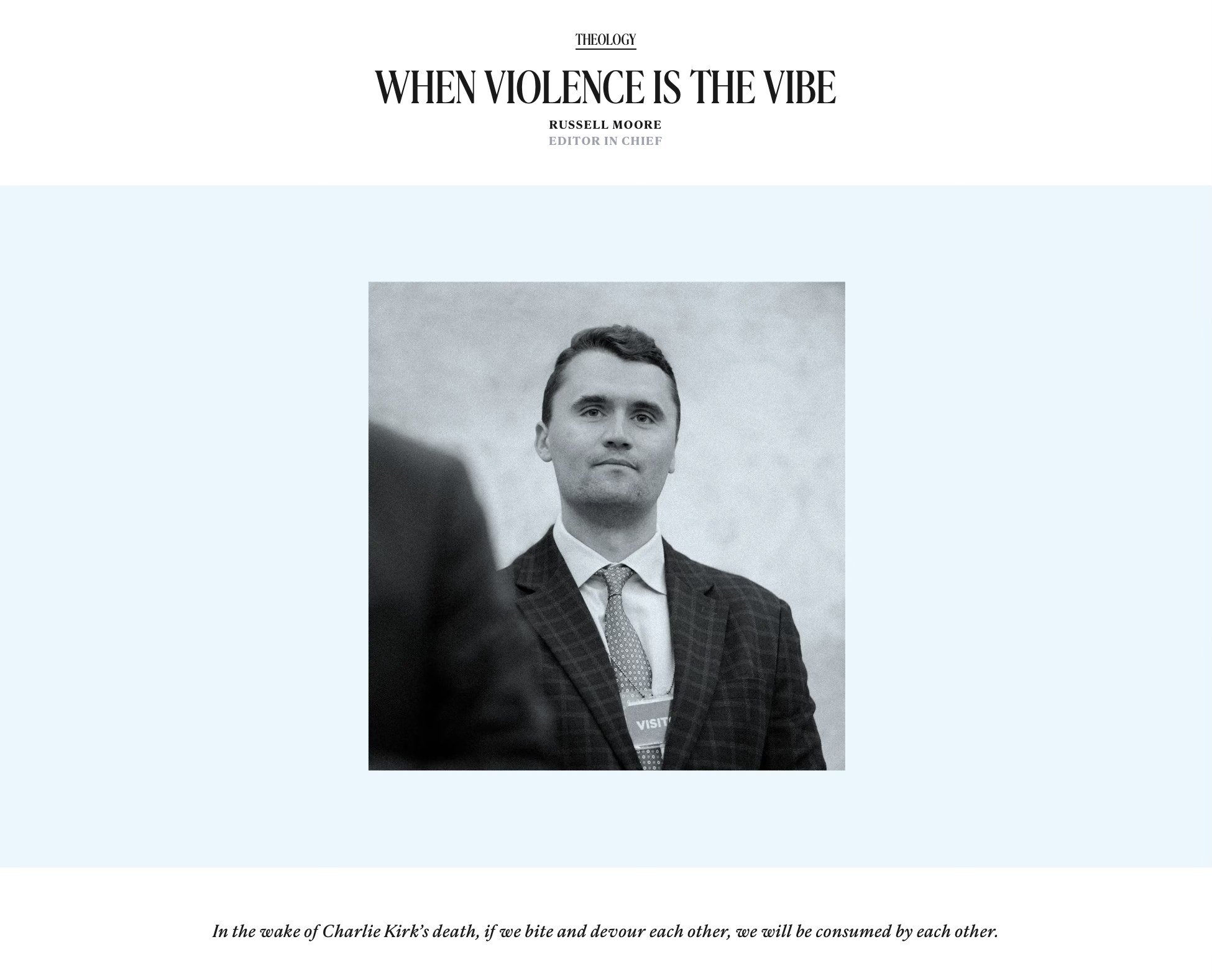 Serving - "When Violence is the Vibe" "After the shocking assassination ...