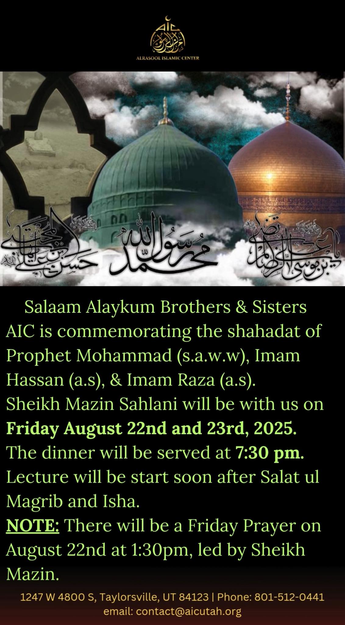 ALRASOOL ISLAMIC CENTER | Taylorsville UT