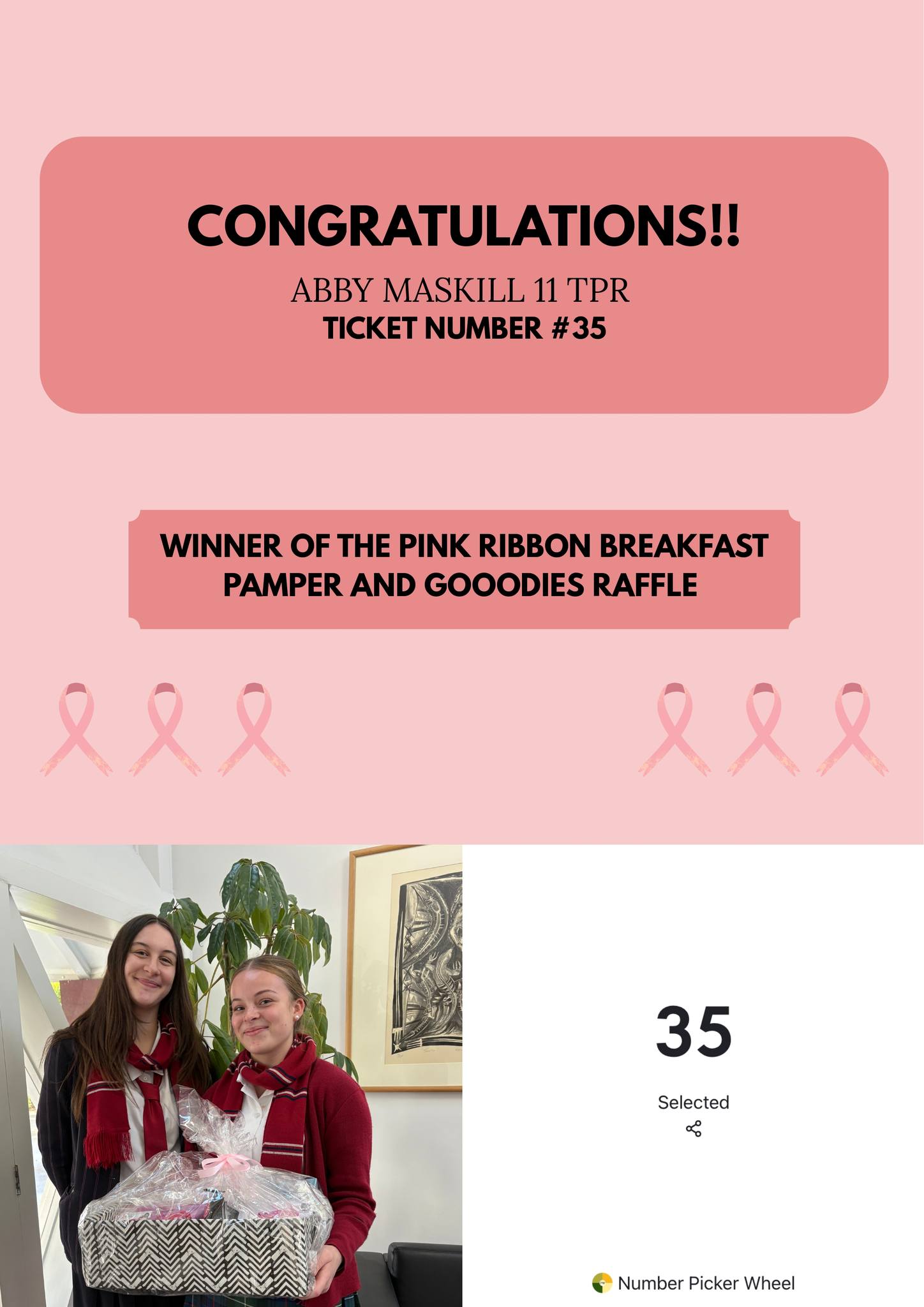 Palmerston - Congratulations to our pink ribbon breakfast raffle prize ...
