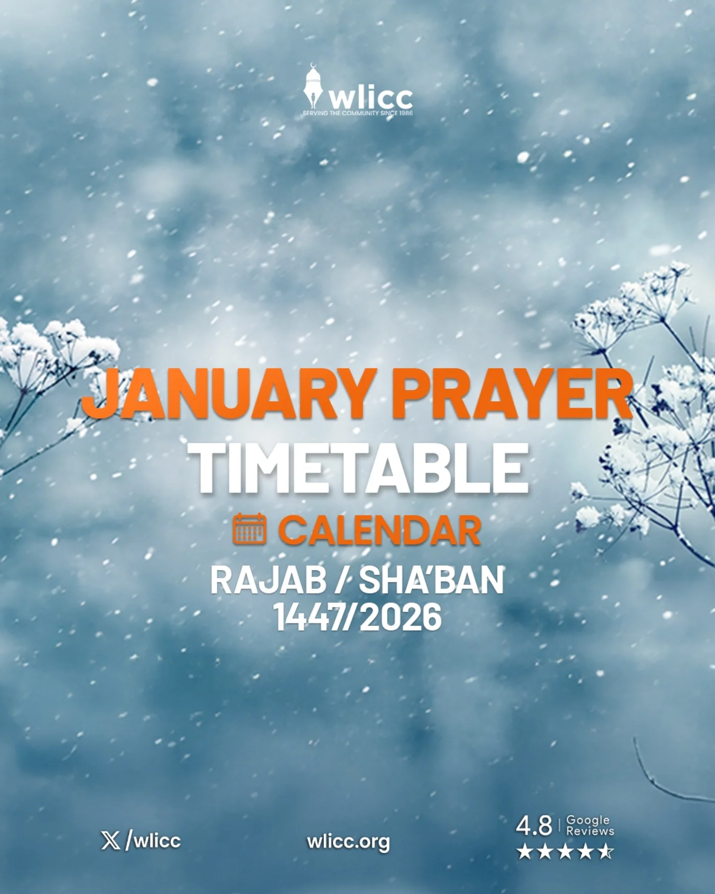 West - January Prayer Timetable is now available 🕌 Please make sure to ...