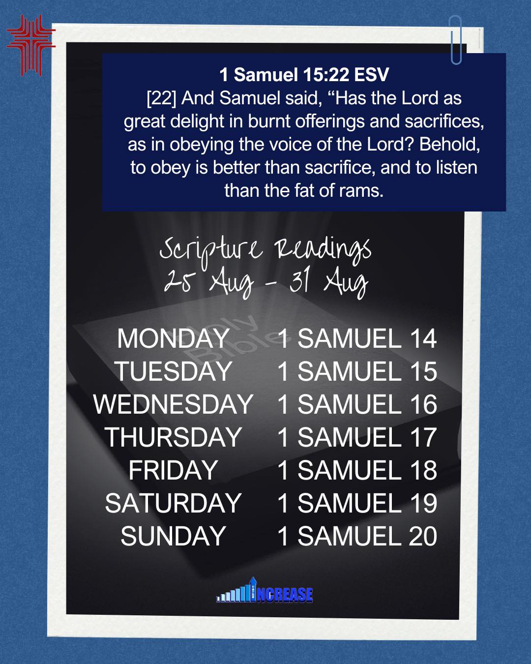 Weekly Scripture Reading: Monday,... - God's Tabernacle CFC | Facebook