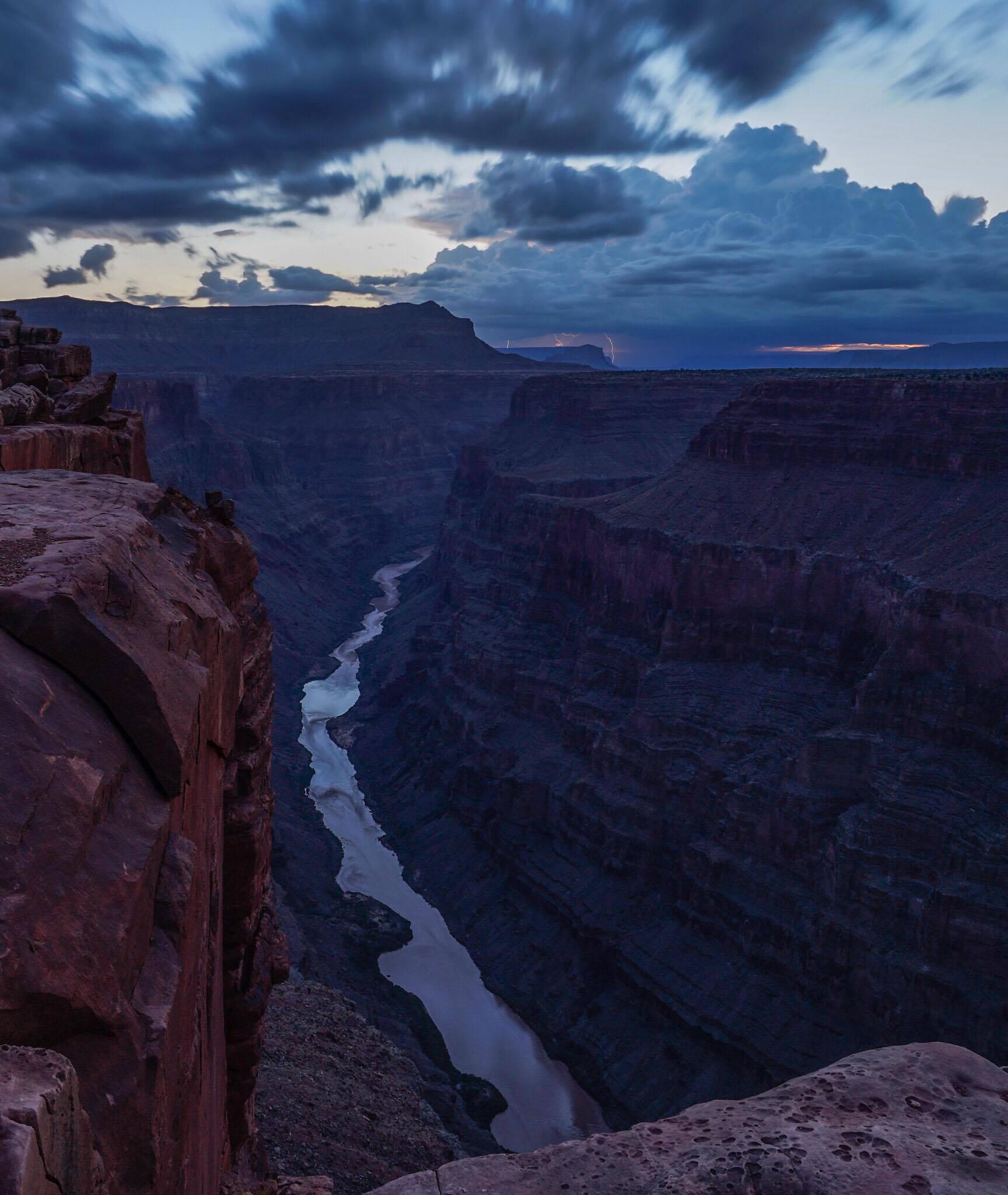 The American - Distant lightning near Toroweap, Arizona, at sunrise. A ...